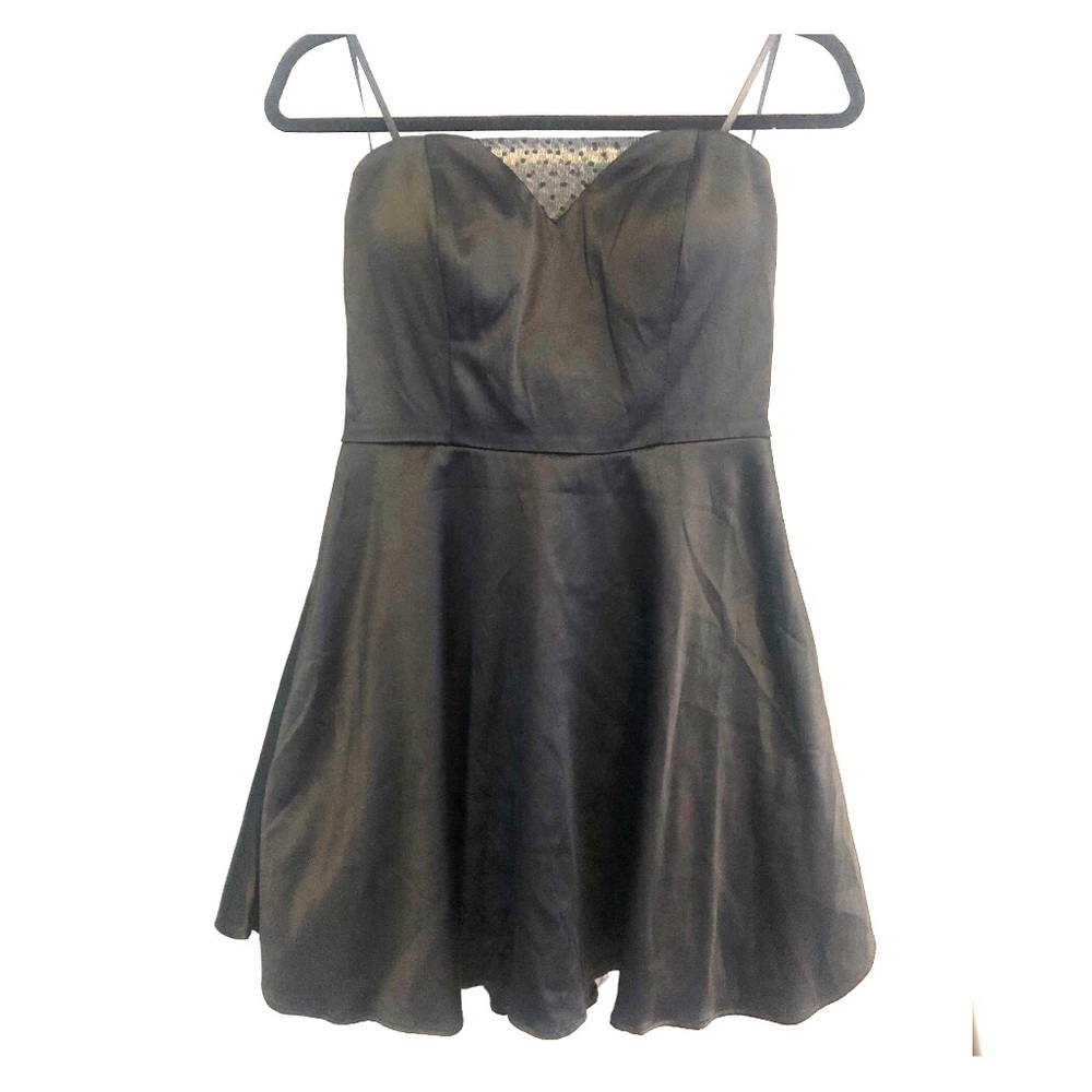 Black Satin Mini Dress